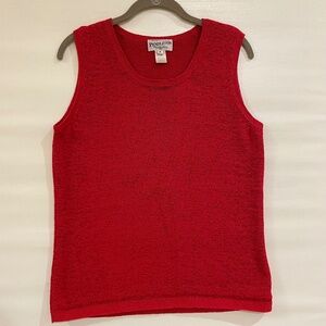 Vintage Pendleton Sleeveless Red Knit Tank Women Medium Sweater Vest Valentine
